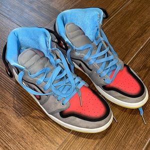 EUC AIR JORDAN 1 Nike RTTG Barcelona Blue Red Size 11.5